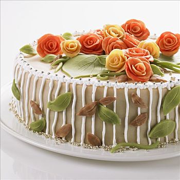生日蛋糕,杏仁糖玫瑰花