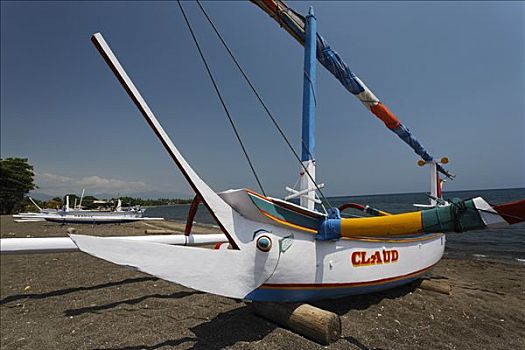 渔船,海滩,巴厘岛,印度尼西亚