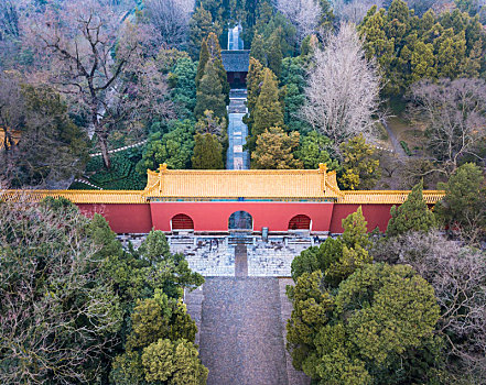 航拍南京梅花山