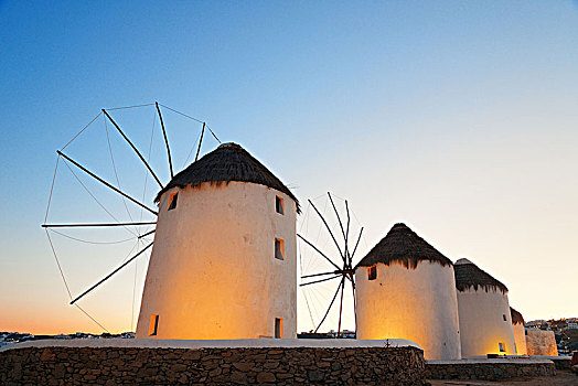 风车,著名地标,米克诺斯岛,希腊