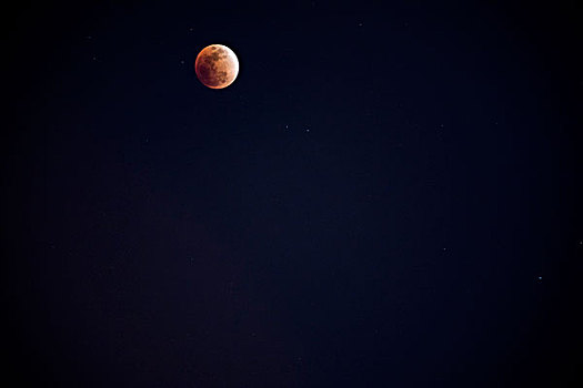 月全食,红色月亮,美艳小城