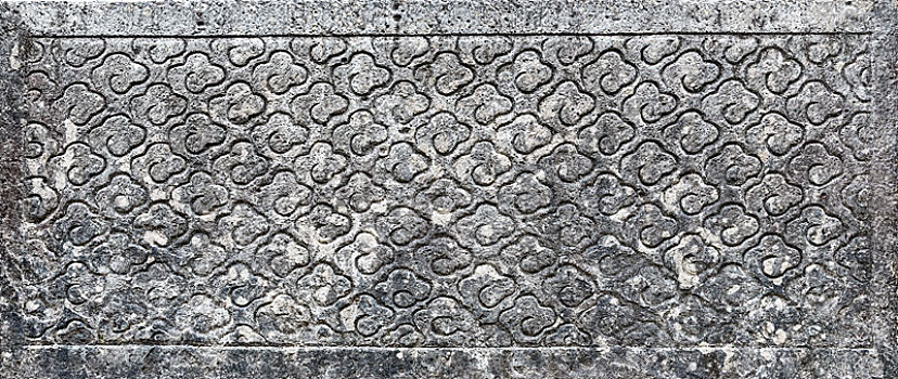 古建筑石栏上的祥云纹石雕,安徽省徽州区呈坎古村罗东舒祠
