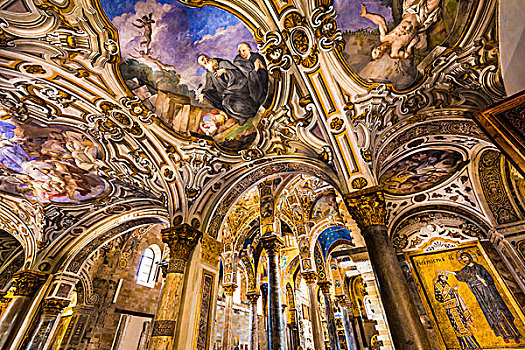 室内,圣玛丽亚教堂,巴勒莫,西西里,意大利