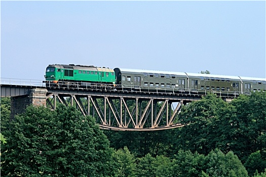 客运列车,钢铁,桥