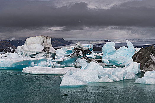 漂浮,冰山,泻湖,冰河,背景,杰古沙龙湖,南方,区域,冰岛,欧洲