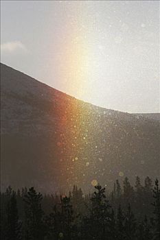 冰,雾,彩虹,彩色,冰晶,育空地区,加拿大