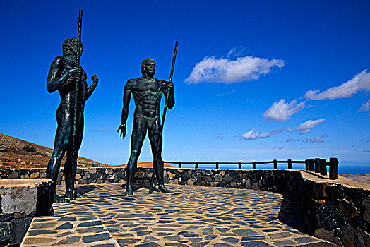 西班牙,富埃特文图拉岛,眺台,青铜,雕塑