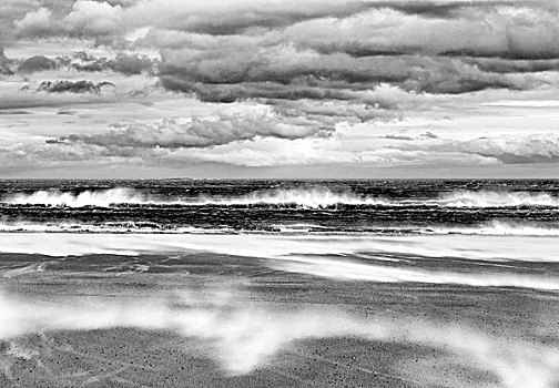 风吹,白天,沙滩,诺森伯兰郡,英国