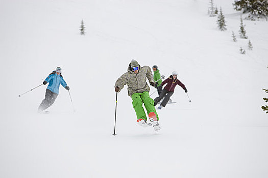 滑雪者,滑雪板玩家,靠近,科罗拉多,美国