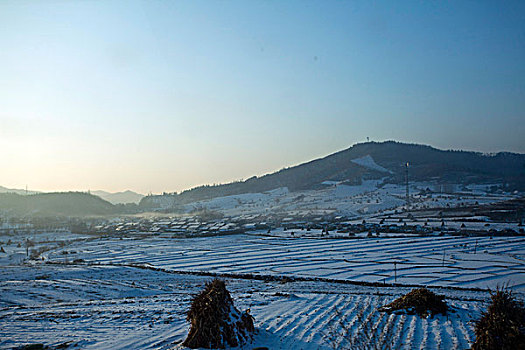 雪野,北方,东北,大雪,原野,土地,冬季,洁白,干净,风景,村庄,农村