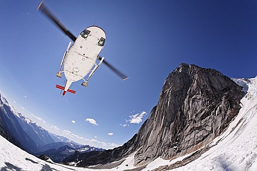 直升飞机,山峦,不列颠哥伦比亚省,加拿大