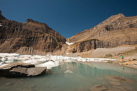 湖,冰山,山,冰川国家公园,靠近,凯利斯贝尔,蒙大拿