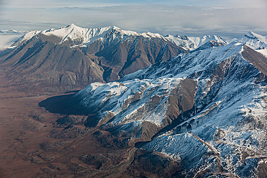 积雪,顶峰,布鲁克斯山,冬天,阿拉斯加,美国