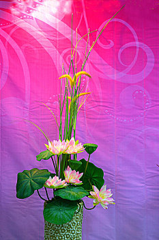 重庆花卉艺术节中展示的插花艺术