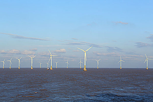 海面风力发电机组,杭州湾,东海,舟山,上海洋山