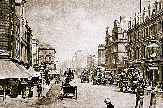 穿过,牛津街,伦敦,早,20世纪