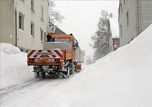 雪,服务,遮盖,街道,矿,山峦,德国