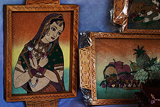 绘画,市场货摊,新德里,印度