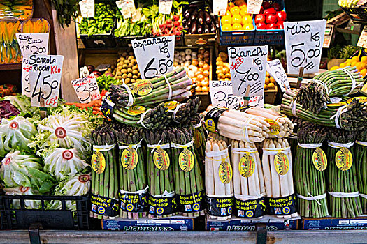 绿色,白色,芦笋,出售,市场,威尼斯