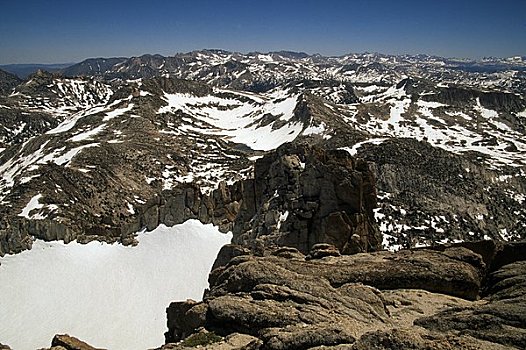 全景,积雪,山峦,优胜美地国家公园,加利福尼亚,美国
