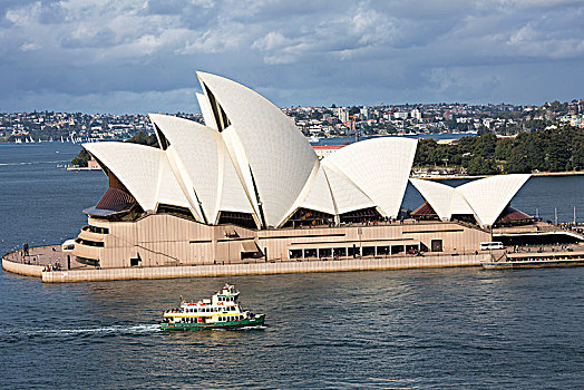 风景,悉尼歌剧院,渡轮,港口