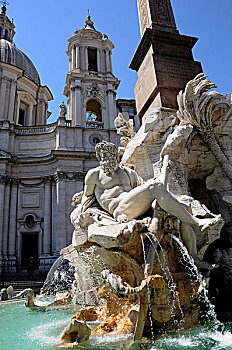 四河喷泉,纳佛那广场,罗马,意大利,欧洲