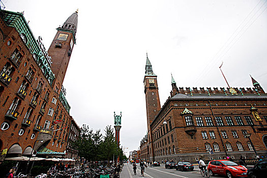 copenhagen,city,hall,and,square,丹麦哥本哈根市政厅广场