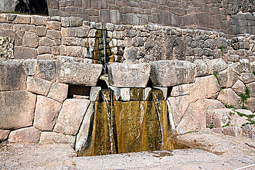 南美,秘鲁,喷泉,石头,沐浴,遗址,场所,户外,库斯科