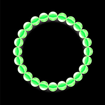 绿色,珍珠项链