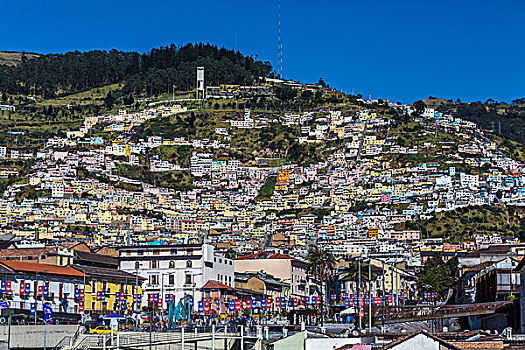 建筑,山坡,基多,厄瓜多尔