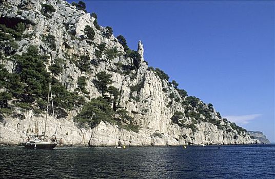 岩石海岸,狭海湾,普罗旺斯,法国