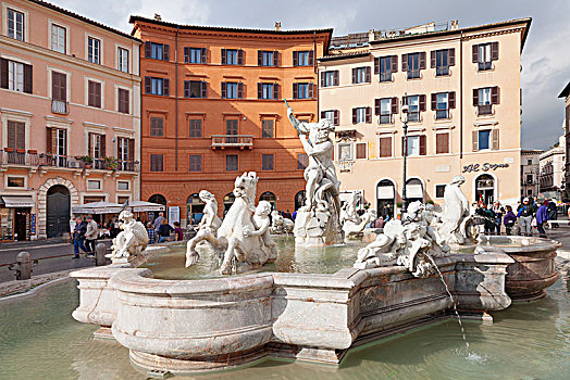 海王星喷泉,纳佛那广场,罗马,拉齐奥,意大利