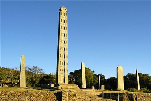 石碑,公园,阿克苏姆,埃塞俄比亚,非洲