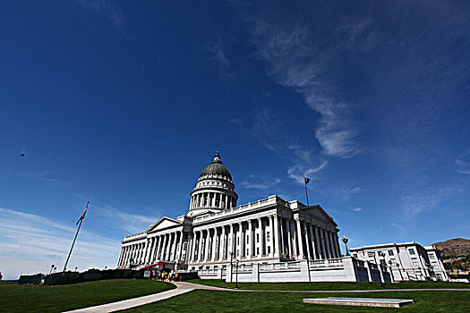 犹他州政府议会大楼,犹他州国会大厦,盐湖城,建筑,北美洲,美国,犹他州,风景,全景,文化,景点,旅游