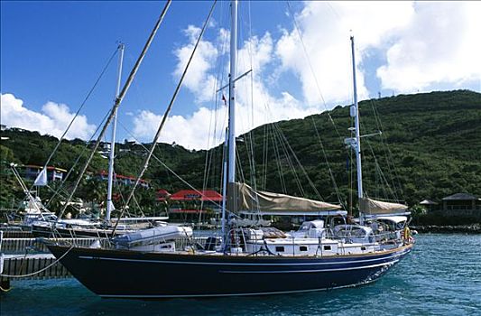 帆船,湾,维京果岛,岛屿,英属维京群岛,加勒比海
