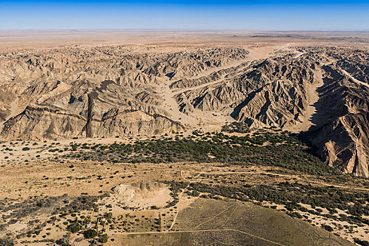 航拍,河,山,纳米布沙漠,埃龙戈区,纳米比亚,非洲