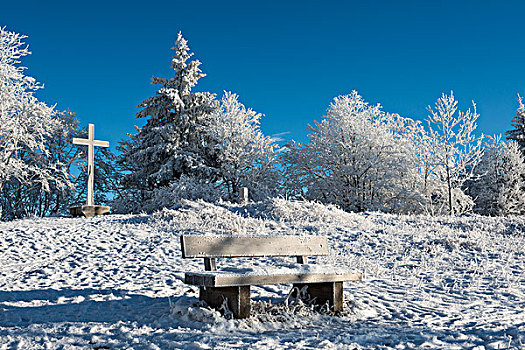 积雪,长椅,顶峰,萨尔茨堡,奥地利,欧洲