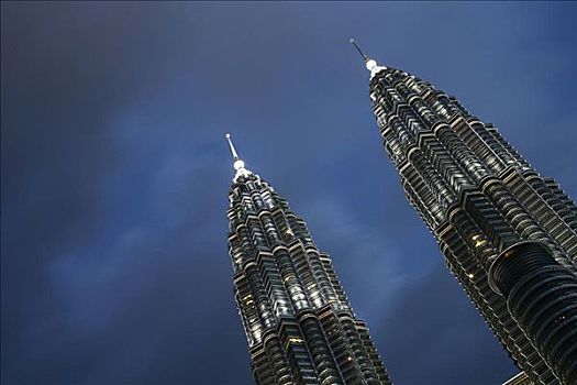 仰视,摩天大楼,双子塔,吉隆坡,马来西亚