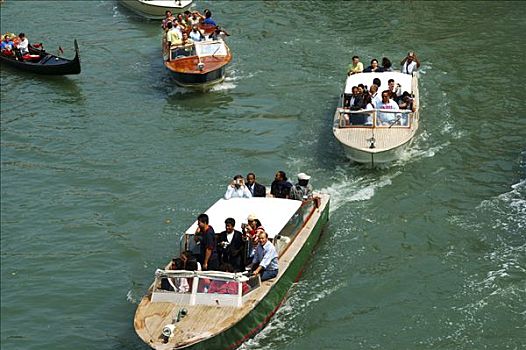 摩托艇,游客,威尼斯,意大利