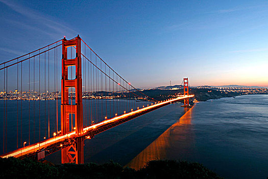 光亮,金色,大门,桥,黎明,旧金山湾,加利福尼亚,美国