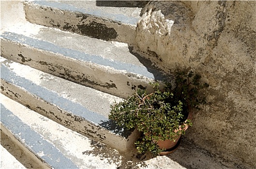 石头,楼梯,岛屿,锡拉岛,希腊