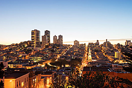城市,天际线,旧金山,黎明