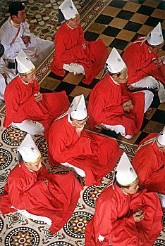 越南,西宁省,牧师,红色,衣服,高台教