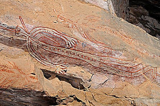岩石艺术,画廊,山脉,卡卡杜国家公园,北领地州,澳大利亚