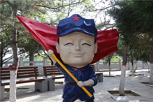 延安宝塔山红军雕塑