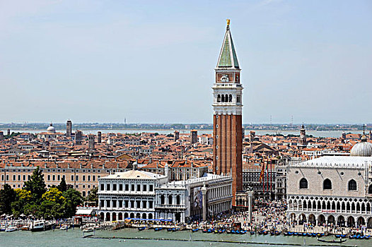 钟楼,塔,大教堂,宫殿,圣马可广场,威尼斯,意大利,欧洲