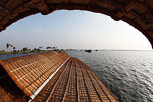 船屋,湖,死水,喀拉拉,印度南部,南亚,亚洲