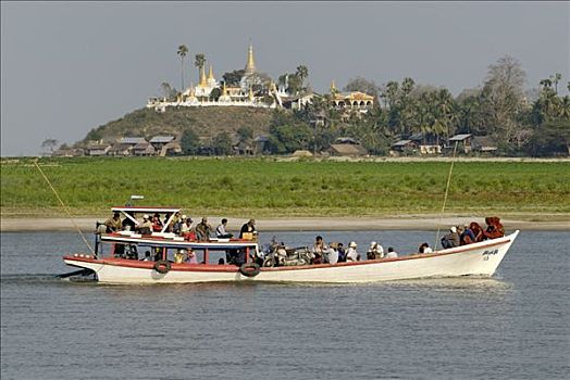 客船,伊洛瓦底江,缅甸,亚洲