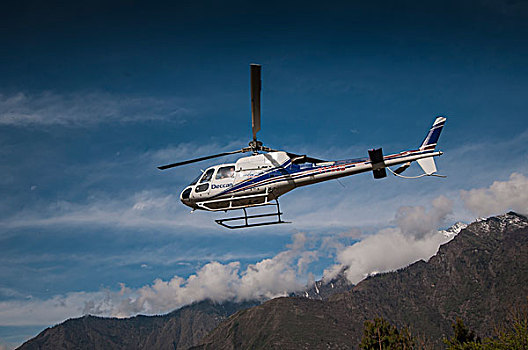 直升飞机,飞,室外,尼泊尔