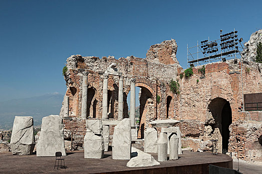 古希腊,剧院,陶尔米纳,西西里,意大利